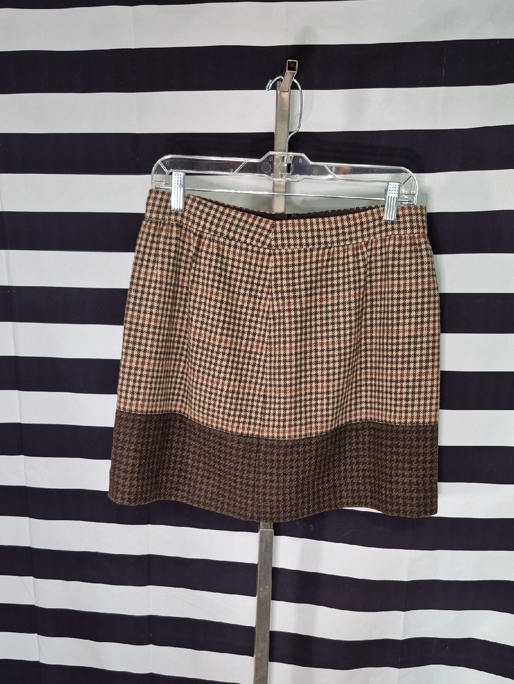 J. Crew Cassic Two-Tone Houndstooth Mini Skirt - Brown/Tan